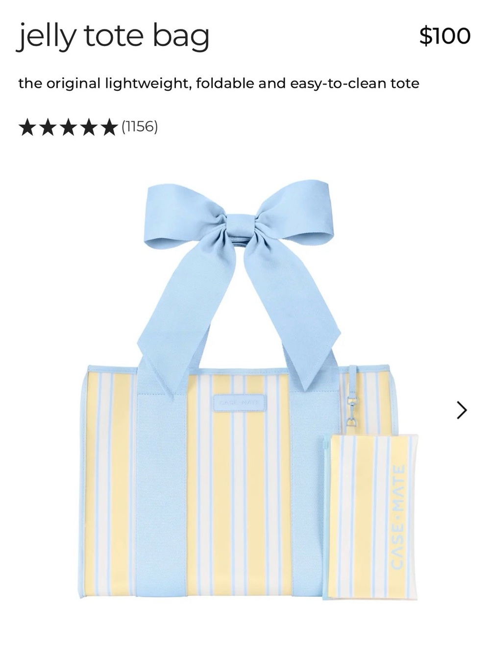 Case-Mate Yellow and Blue Bow Tote - Picture 2 of 6